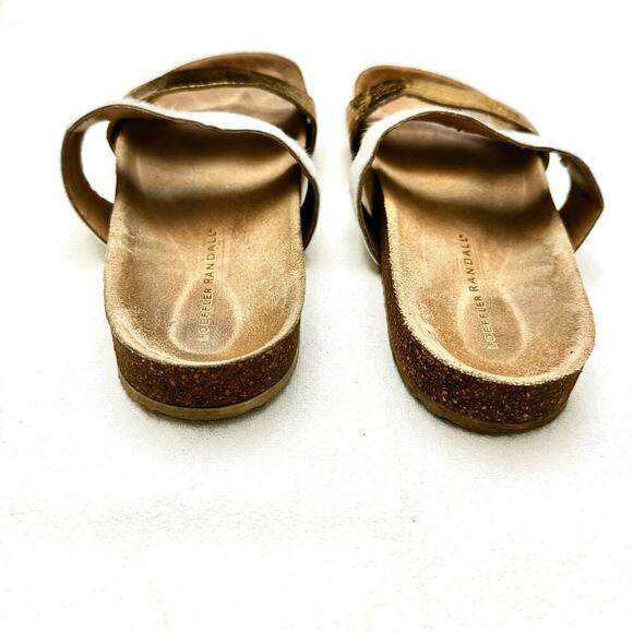 Loeffler Randall Leather Gold and White Paz Birkenstock Sandal SZ6 - Picture 2 of 4